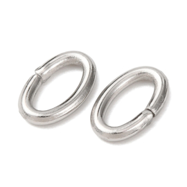 50 x RVS 304 tarnish resistant buig ringetjes ovaal 8 x 5 x 1,2 mm – oogje 5 mm – RVS (Nikkelvrij)