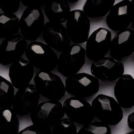 10 x ovaal Tsjechië kraal kristal facet 9mm kleur: zwart gat: 1mm