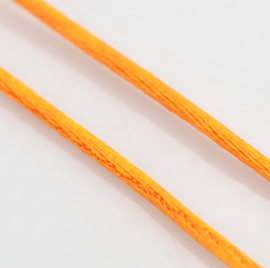 Rol met 30 meter satijn koord Nylon Marcramé koord 1mm kleur orange