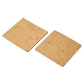 25 x Display kaartjes voor oorbellen – kraft papier – 50 x 50 x 2 mm – bruin