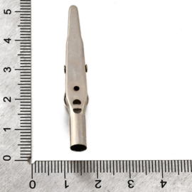 1 x Krokodillenklem 51 x 6,5 x 12 mm – gat 1,5 mm – platinumkleur