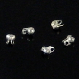 10 x verzilverde mini kalotjes 4mm Ø 1mm 