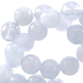 40x Perla beads 6mm Light sapphire blauw