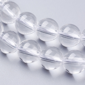 10 x Edelsteen kralen bergkristal 6 mm – gat 1 mm – transparant