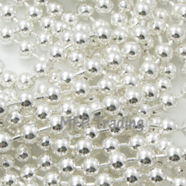 50 cm DQ metaal verzilverde Ball Chain ketting dikte 1,5mm (NIkkelvrij)
