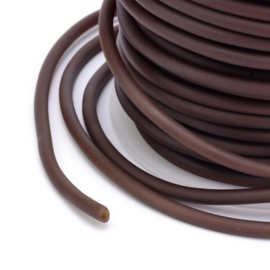 100 cm hol Rubber DQ koord 3mm gat: 1,5 mm Saddle brown