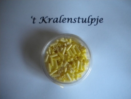 Pracht - glasstiften buisjes met zilverinslag 6 mm 17 gram geel