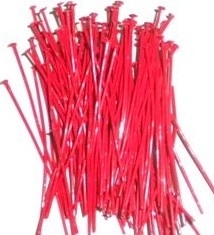 100 stuks electroplated nietstiften 50 x 0,7mm, rood lees omschrijving