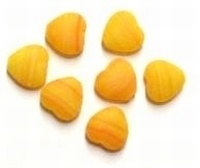 10 stuks Glaskraal hartje oranje-geel 8 mm