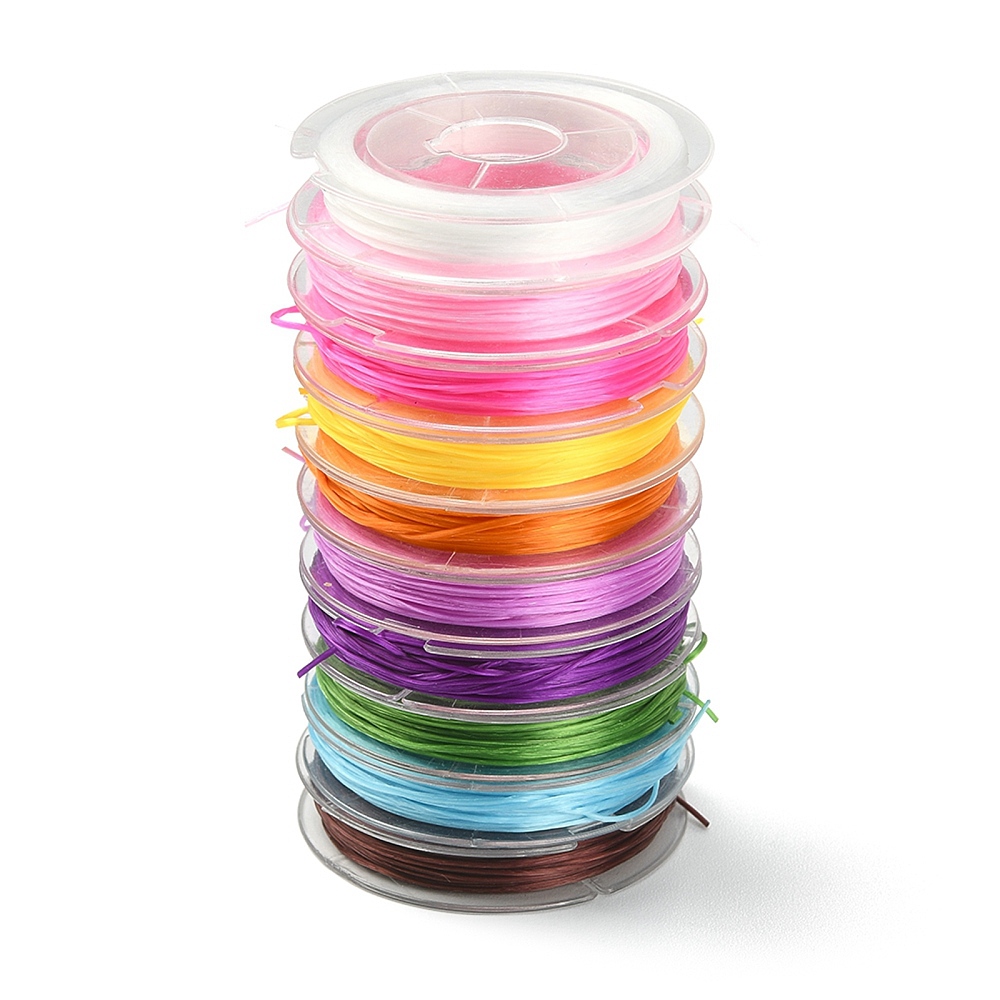10 x Rollen Assortiment Elastiek Transparant Mix – 0,5 mm ca. 10 meter per rol