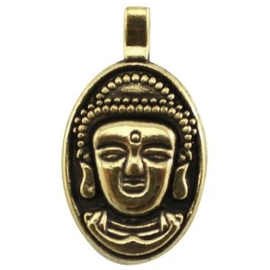 2 x Metaal Bedel Buddha Antiek Goud 32x18 mm