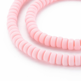 20 x Polymeer kralen rondellen 7mm Pink