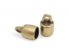DQ metaal eind kap diameter 3mm antiek bronskleur  oogje 2 mm (Nikkelvrij)(Nikkelvrij)