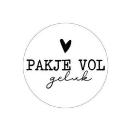 10 x Sticker rond 40mm - Pakje vol geluk