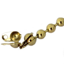 5 x 	 DQ eindkapje ball chain voor 4.5 mm ketting DQ Gold plated duurzame plating  (Nikkelvrij)