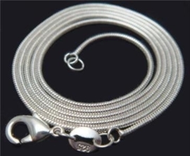 925 verzilverde snake ketting 1mm verschillende lengtes