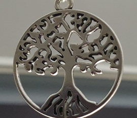 2 x Tibetaans zilveren tree of life bedeltje van een levensboom 29 x 25 x 1,5mm