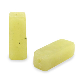 2 x  Natuursteen kralen lemon  Jade tubes 13x5mm (Ø1mm)