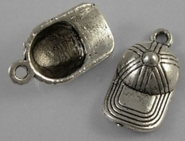 4 x Tibetaans zilveren bedel van een petje