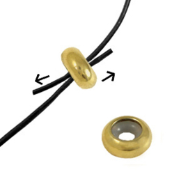 RVS Smart bead stopper 7x3mm Gold (Ø1,5mm)