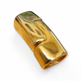 DQ metaal magneet sluiting 28 x 10,5mm diameter 10 x 7mm goud kleur (Nikkelvrij)