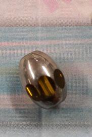 10 x facet ovale bruine glaskraal met metaal look 8mm Gat: 1mm