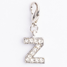 Be Charmed letter Z bedel met karabijnsluiting zilver met een rhodium laag (nikkelvrij)