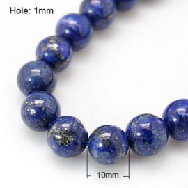 10 x  edelsteen kraal van Lapis Lazuli 10mm gat: 1mm