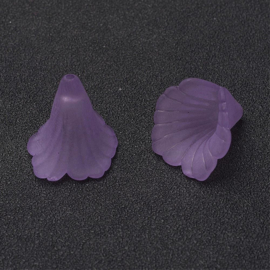 10 x acryl bloem kelk kralen 20 x 20 x 2mm gat: 1,5mm medium purple
