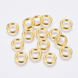 25 x DQ metalen gesloten ringen goudkleur 8 x 1,5mm gat: 5mm (Nikkelvrij)