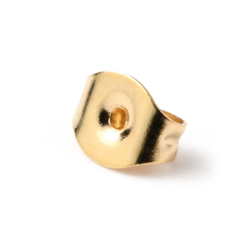 10 x  RVS 316 chirurgisch staal oorbelstoppers, vlinder oorbelachterkantjes 4,5 x 5,5 x 3 mm, gat: 1 mm goudkleur