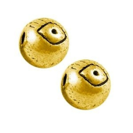 5x DQ metalen kraal oog 6 mm Antiek Goud