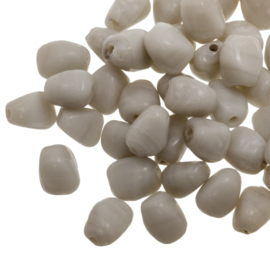 5 x Glaskralen Pebble Stone Grey