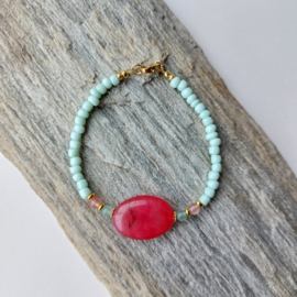 1x Agate Cherry ovaal 18x25 mm