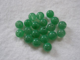 20 stuks  groene glaskraal van 10 mm gat: 2 mm