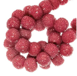 10 x Sparkling beads 6mm warm pink
