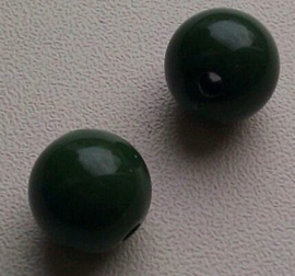 15 x Acrylkralen donker groen 11 mm, gat 2 mm