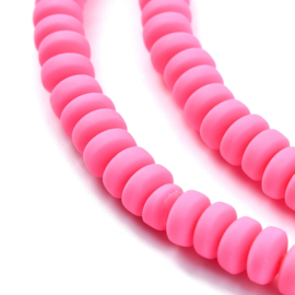 20 x Polymeer kralen rondellen 7mm Deep Pink