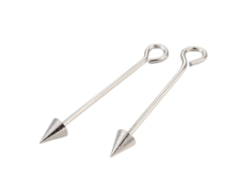 1 x Wisselhanger voor kralen, geen punt maar schroefdraad met dopje 52~59x6mm, pin 1,5mm oogje: 2,8mm Platinum kleur