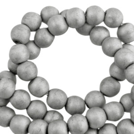 10 x edelsteen kraal Hematiet kralen rond 6mm mat Light grey (op is op)
