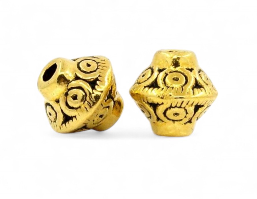 10 x Metalen tussenzetsel kraal 7 x 6 mm – goudkleur, gat 1,5 mm