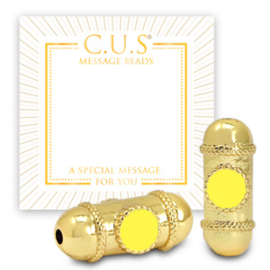1 x C.U.S® sieraden message beads Gold-yellow (nikkelvrij)