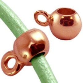 2 x DQ Hanger met oog large Rose gold voor 4 mm leer 10x7 mm Ø 4.0 mm (Nikkelvrij)