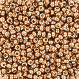c.a. 5 gram Miyuki rocailles 11/0 - Duracoat galvanized soft champagne