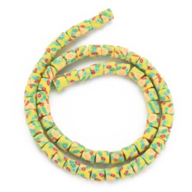 20 x handgemaakte polymeer klei kralen bloem Yellow  6,5 x 6mm gat: 1,2mm column