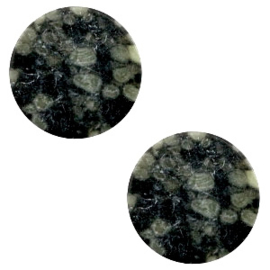 1 x Cabochon basic plat stone look 12mm Black-green