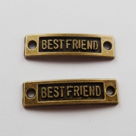 5 x Bar link  tussenzetsel 35 x 10mm geel koper Best Friend gat 3mm