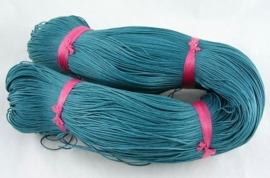 10 meter waxkoord 1mm Turquoise katoen