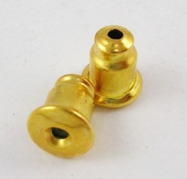 20 x vergulde oorbel stoppers 5 x 6mm of te gebruiken als dopjes voor spelden