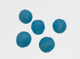 10 x Glaskraal facet licht blauw 8x7.5mm gat: 1mm